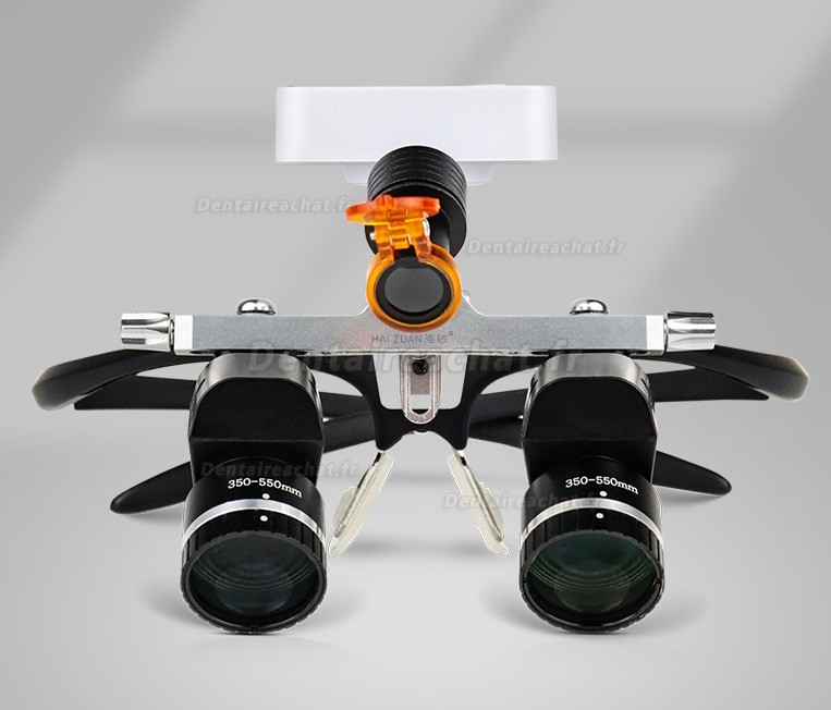 Loupe binoculaire dentaire ergonomique WJ YWJ-MG11U 3.0X-5.0X avec lampe frontale dentaire (grossissement réglable)